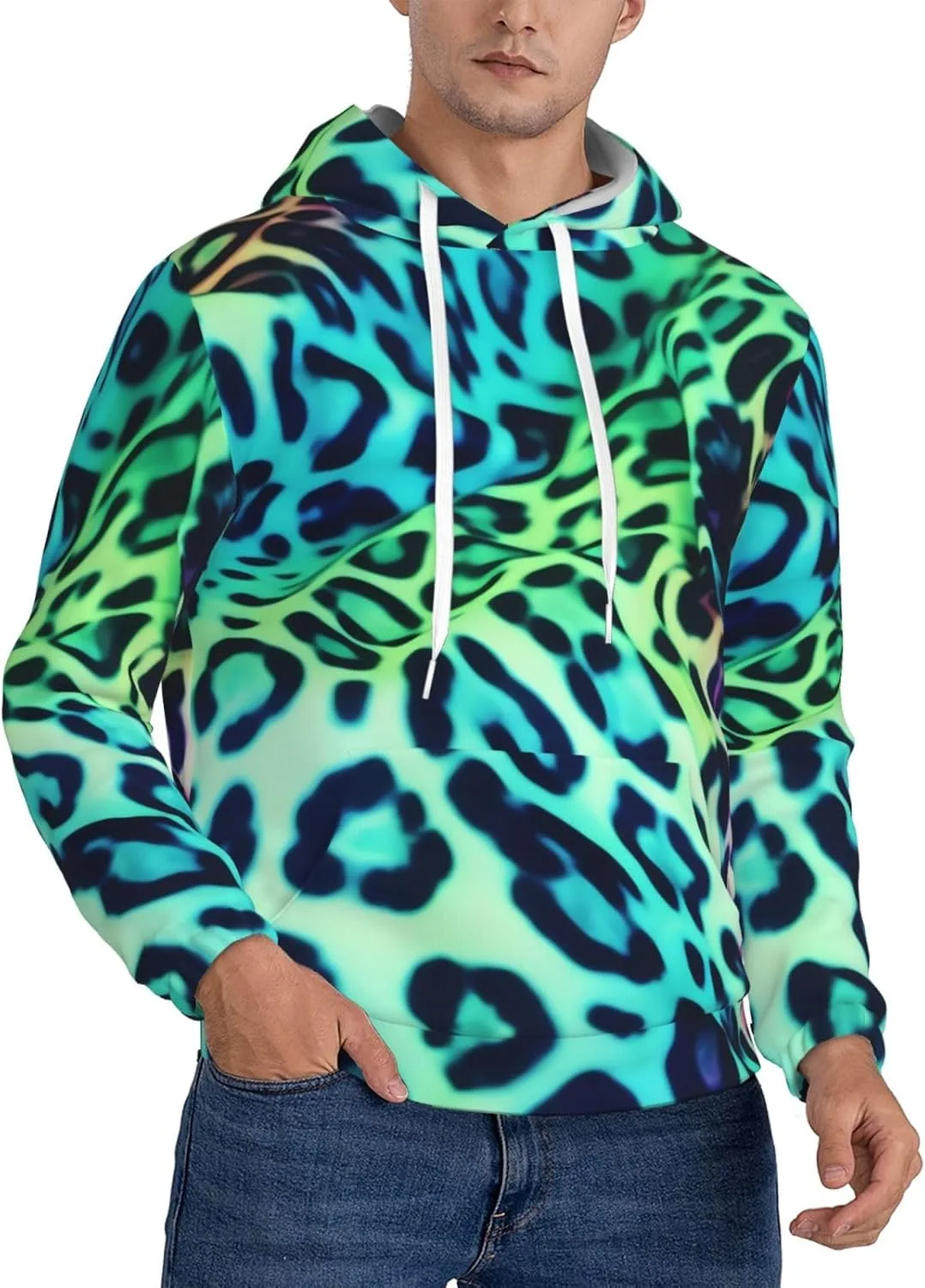 Мужская флисовая толстовка с капюшоном, зеленая леопардовая KKLWEGU
Мужская флисовая толстовка с капюшоном, зеленая леопардовая KKLWEGU