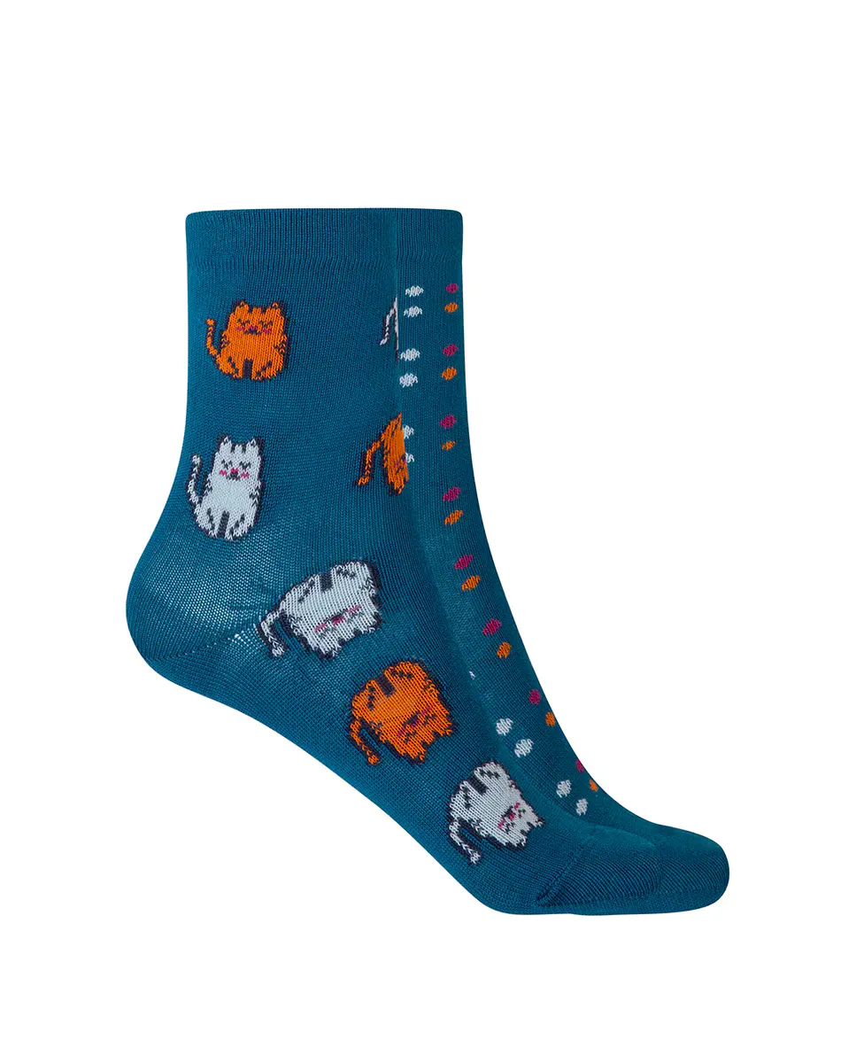 Набор из 2 пар хлопковых носков для девочек с котиками и горошком Punto Blanco, синий
Набор из 2 пар хлопковых носков для девочек с котиками и горошком Punto Blanco, синий