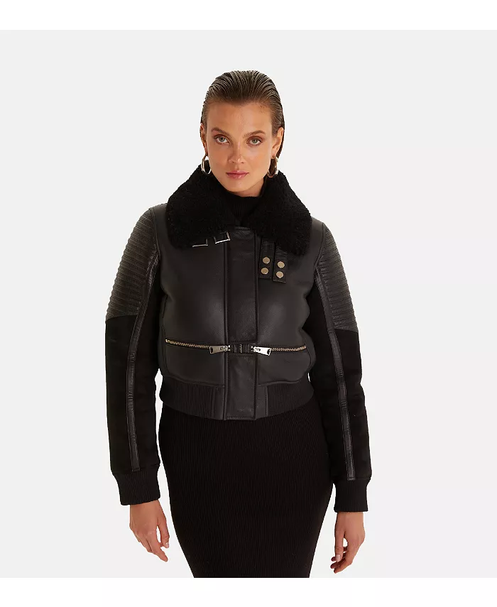 Женская модная куртка, шелковисто-черная с черной кудрявой шерстью Furniq UK, черный
Женская модная куртка, шелковисто-черная с черной кудрявой шерстью Furniq UK, черный