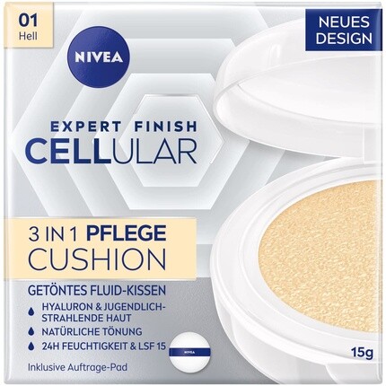 NIVEA Cellular Expert Finish 3 в 1 кушон для ухода за светлой кожей, 15 г
NIVEA Cellular Expert Finish 3 в 1 кушон для ухода за светлой кожей, 15 г