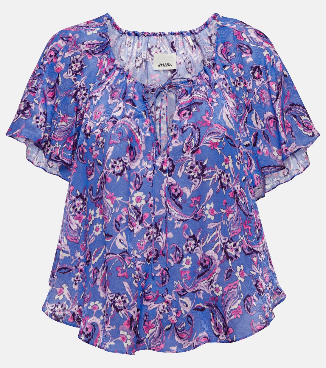 Топ из смесового шелка с принтом Пенелопы Isabel Marant, синий
Топ из смесового шелка с принтом Пенелопы Isabel Marant, синий