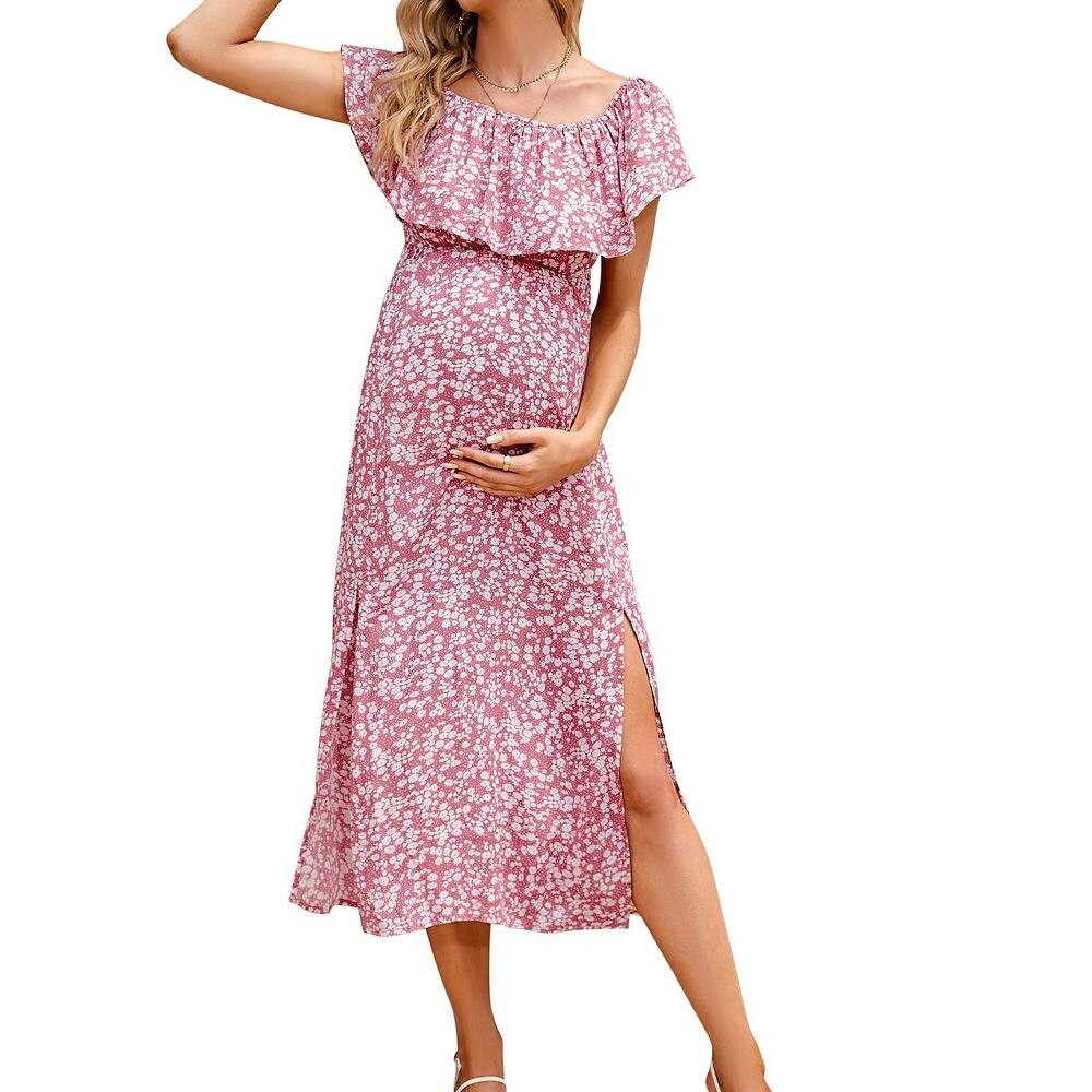 Платье для беременных Женское повседневное платье макси с открытыми плечами и разрезом MISSKY, цвет Pink White Floral
Платье для беременных Женское повседневное платье макси с открытыми плечами и разрезом MISSKY, цвет Pink White Floral