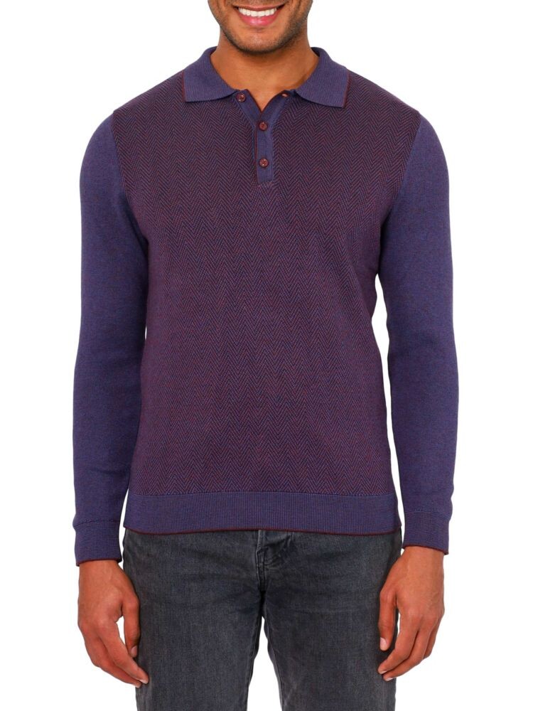 Поло с длинными рукавами и узором «елочка» Vellapais, фиолетовый
Поло с длинными рукавами и узором «елочка» Vellapais, фиолетовый