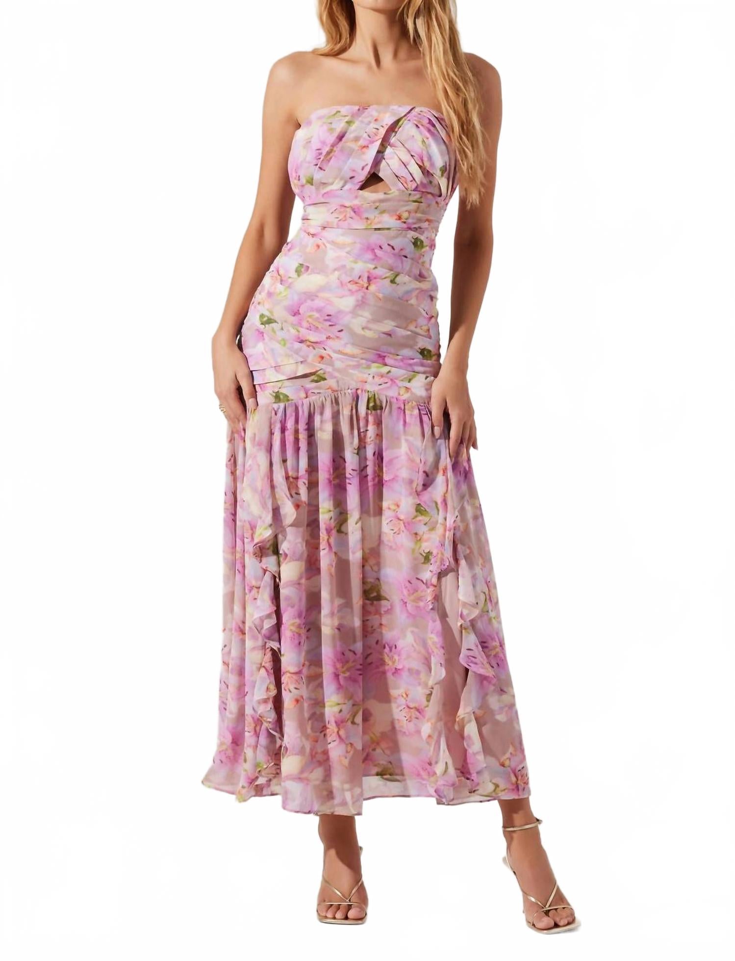 Эстефани Бесплечевое Макси Платье В Розовом Цветочном Принте ASTR
Эстефани Бесплечевое Макси Платье В Розовом Цветочном Принте ASTR