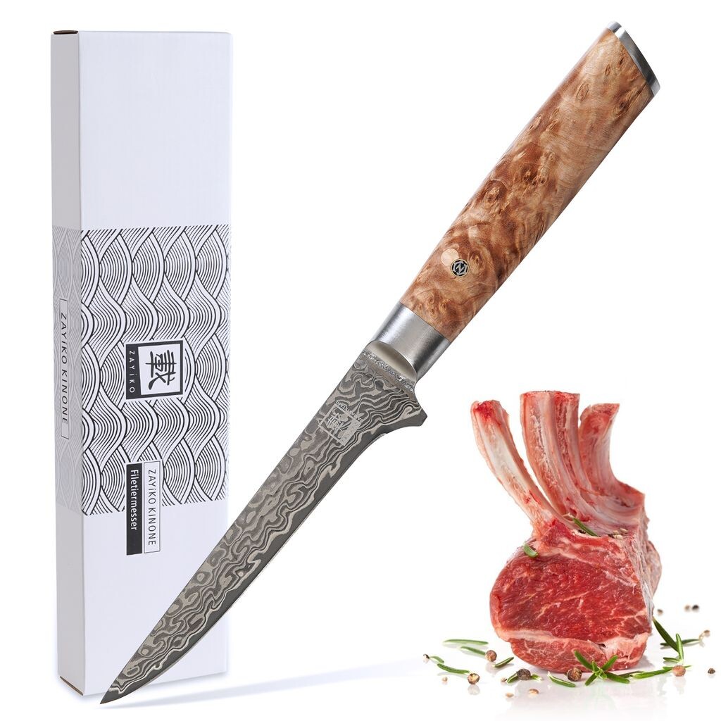 Нож для обвалки Zayiko Kinone Damascus I лезвие 16 см I ручка из березового капа
Нож для обвалки Zayiko Kinone Damascus I лезвие 16 см I ручка из березового капа