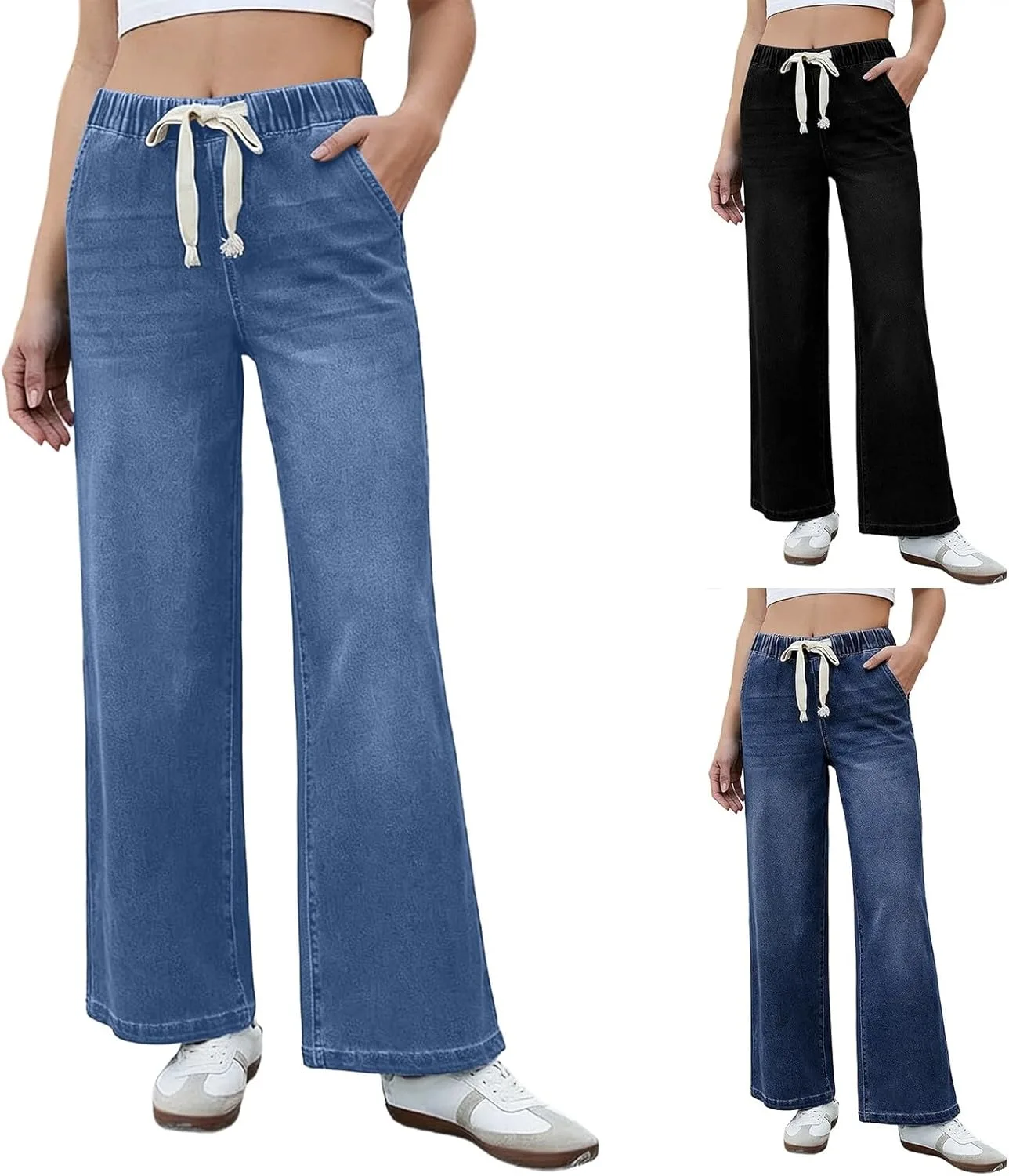 Женские джинсы с кулиской и эластичным поясом
Женские джинсы с кулиской и эластичным поясом