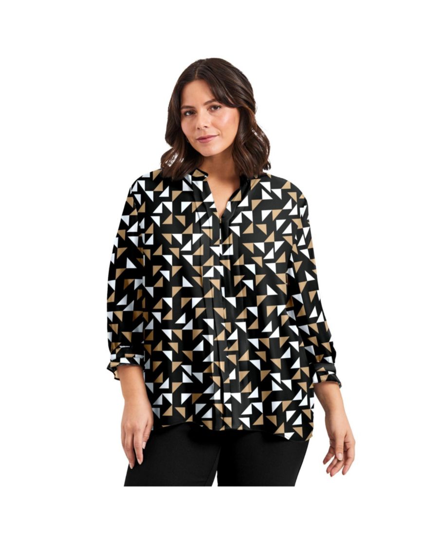 Женская блузка-рубашка большого размера с декоративными складками AVENUE, Black mosaic
Женская блузка-рубашка большого размера с декоративными складками AVENUE, Black mosaic