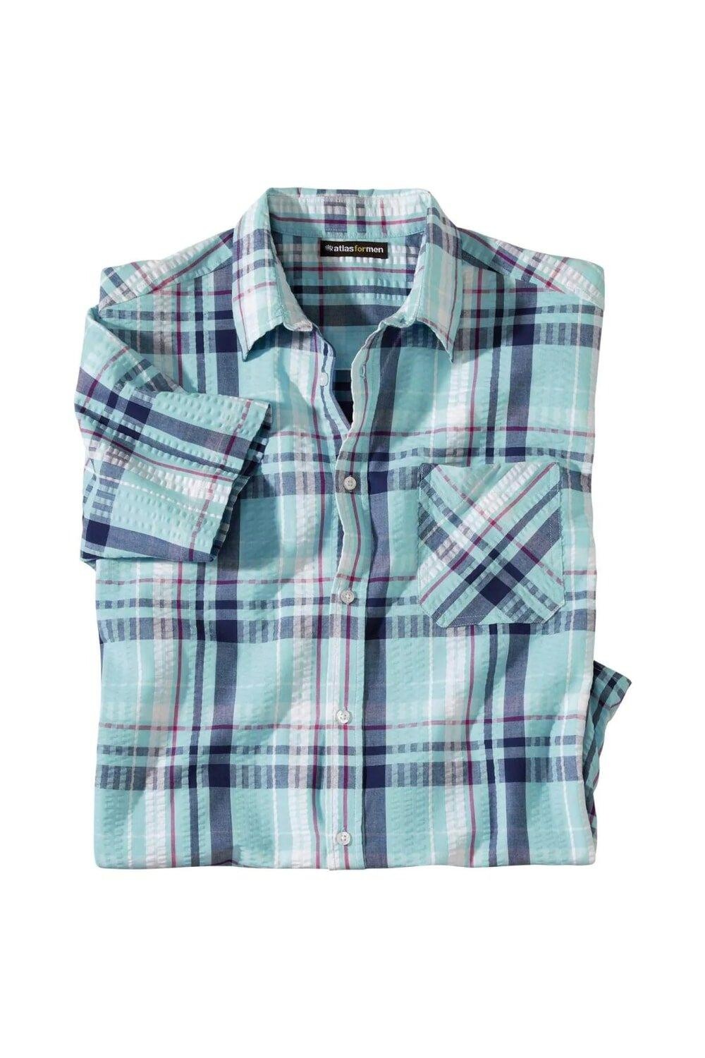Вафельная рубашка в клетку Atlas for Men, синий
Вафельная рубашка в клетку Atlas for Men, синий