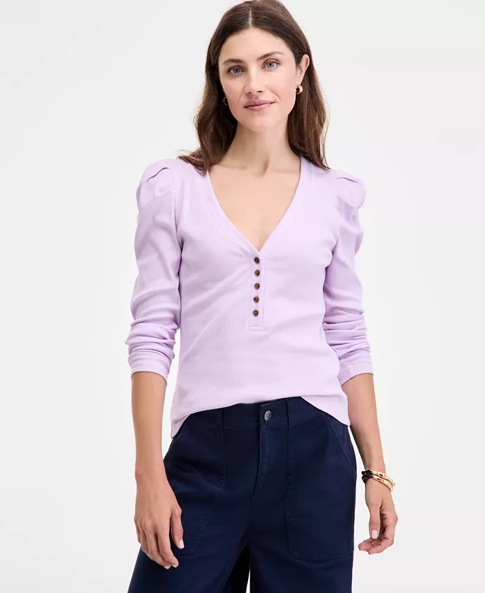 Женская футболка хенли с длинным рукавом и объемными плечами On 34th, фиолетовый
Женская футболка хенли с длинным рукавом и объемными плечами On 34th, фиолетовый