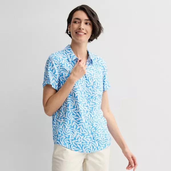 Женская походная рубашка Croft & Barrow, цвет blue casual palm 
Женская походная рубашка Croft & Barrow, цвет blue casual palm