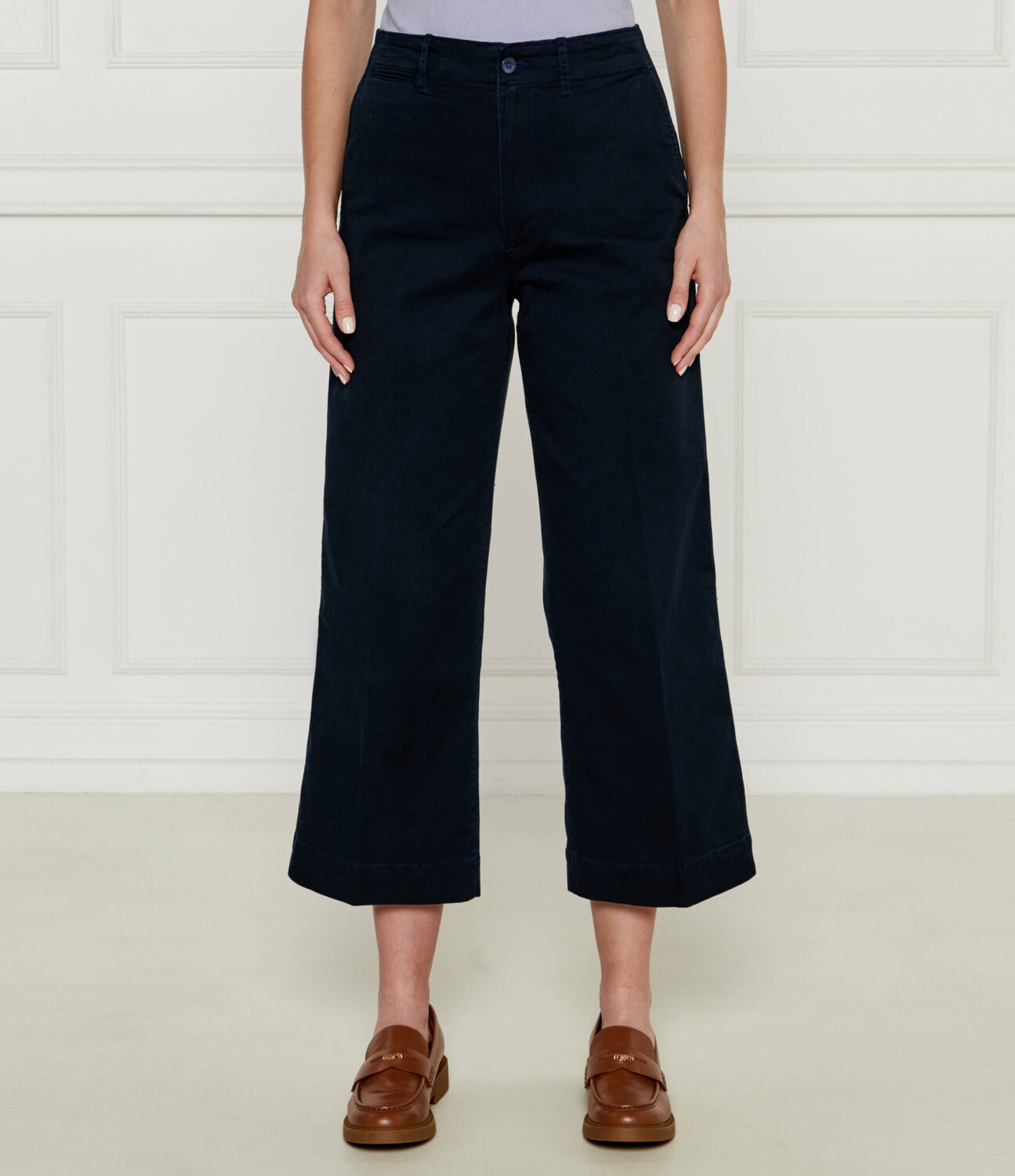 Брюки POLO RALPH LAUREN Loose fit high waist, темно-синий 
Брюки POLO RALPH LAUREN Loose fit high waist, темно-синий