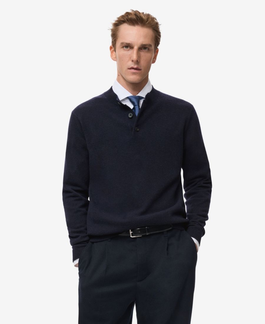 Мужской вязаный свитер из сверхтонкой шерсти MANGO, Navy
Мужской вязаный свитер из сверхтонкой шерсти MANGO, Navy