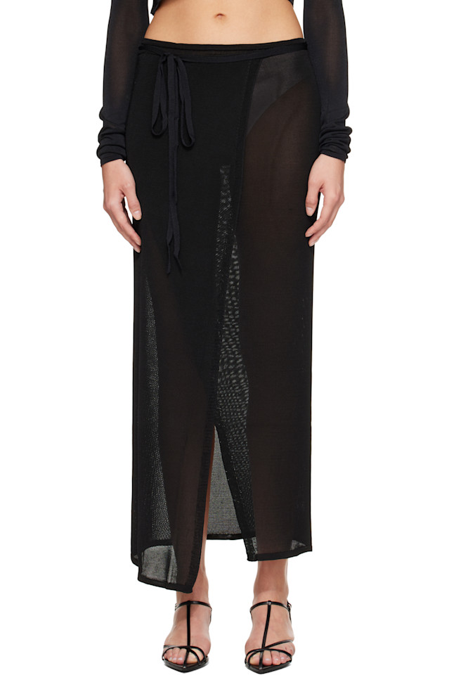 Тонкая вязаная макси-юбка с запахом от Alsen The Frankie Shop, черный
Тонкая вязаная макси-юбка с запахом от Alsen The Frankie Shop, черный