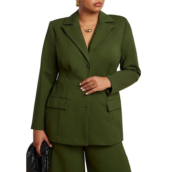 Женский блейзер plus size с зауженной талией Eloquii, Dark Forest Green
Женский блейзер plus size с зауженной талией Eloquii, Dark Forest Green