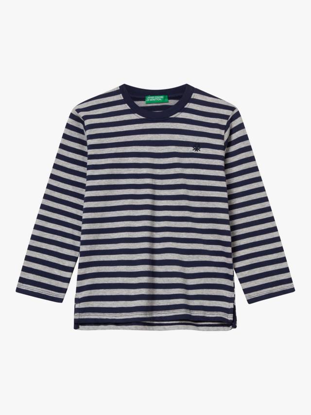 Детская хлопковая футболка с длинным рукавом в полоску Benetton, Navy/Grey
Детская хлопковая футболка с длинным рукавом в полоску Benetton, Navy/Grey