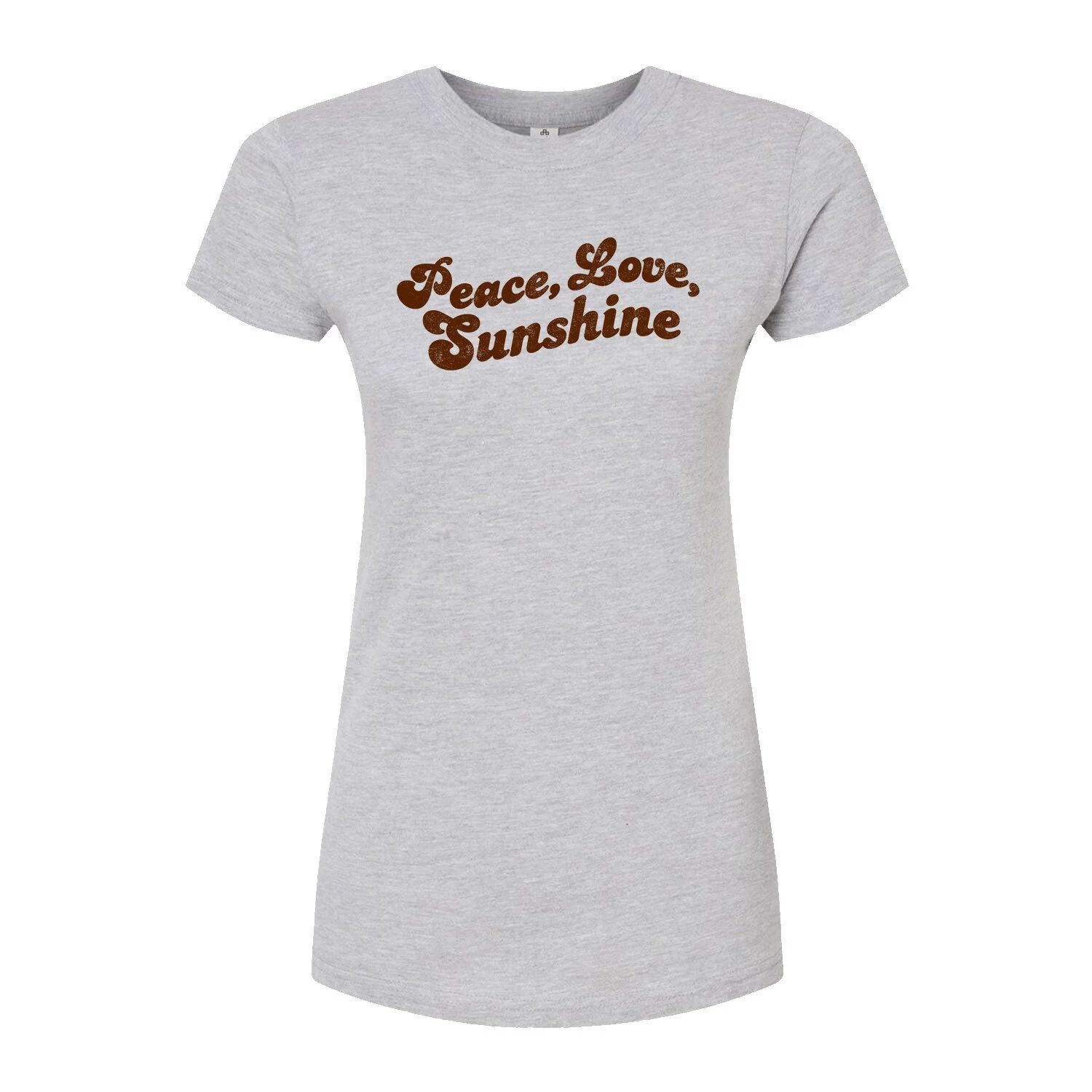 Юниорская футболка Peace Love Sunshine с приталенным рисунком и рисунком Licensed Character, серый
Юниорская футболка Peace Love Sunshine с приталенным рисунком и рисунком Licensed Character, серый