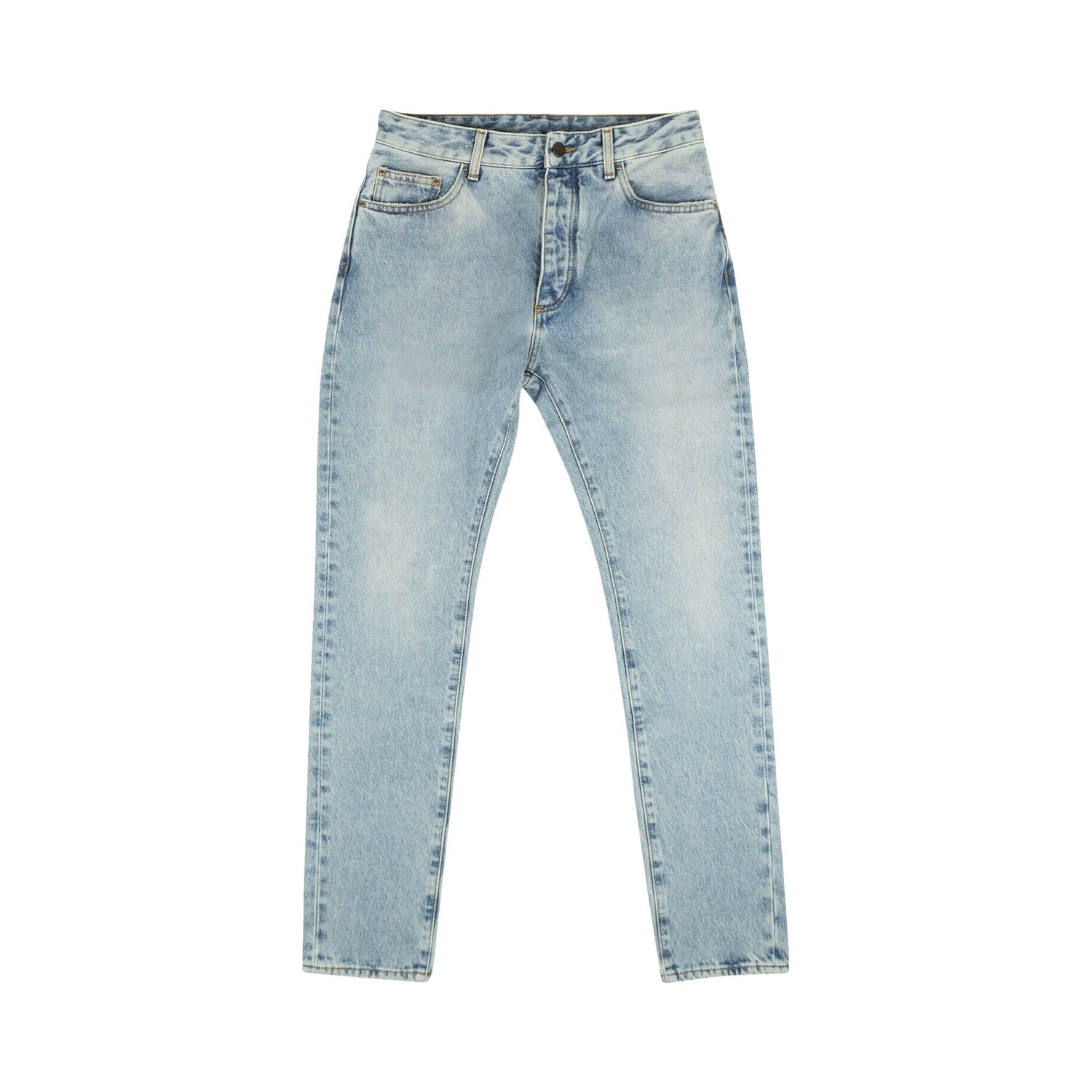 Джинсы с пятью карманами и логотипом на спине Palm Angels, светло-голубые
Джинсы с пятью карманами и логотипом на спине Palm Angels, светло-голубые