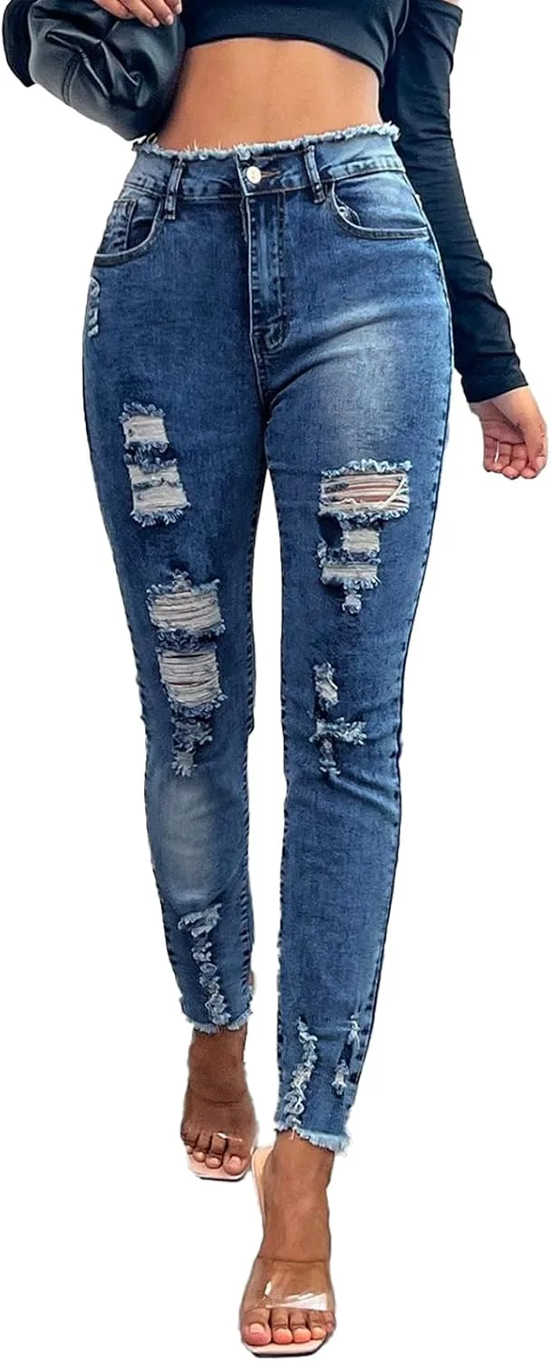 Женские джинсы-джеггинсы скинни на высокой талии, рваные, с карманами Bakgeerle
Женские джинсы-джеггинсы скинни на высокой талии, рваные, с карманами Bakgeerle