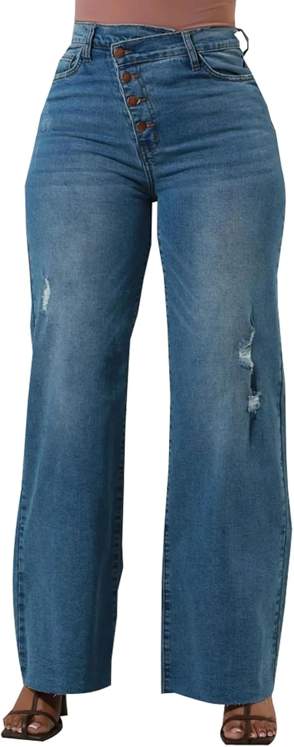Женские джинсы с прямыми широкими штанинами High Waisted Baggy Stretch KnoInt
Женские джинсы с прямыми широкими штанинами High Waisted Baggy Stretch KnoInt