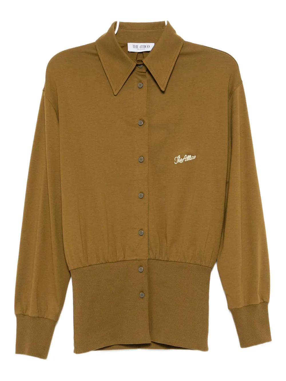 Рубашка с вышитым логотипом The Attico, коричневый
Рубашка с вышитым логотипом The Attico, коричневый