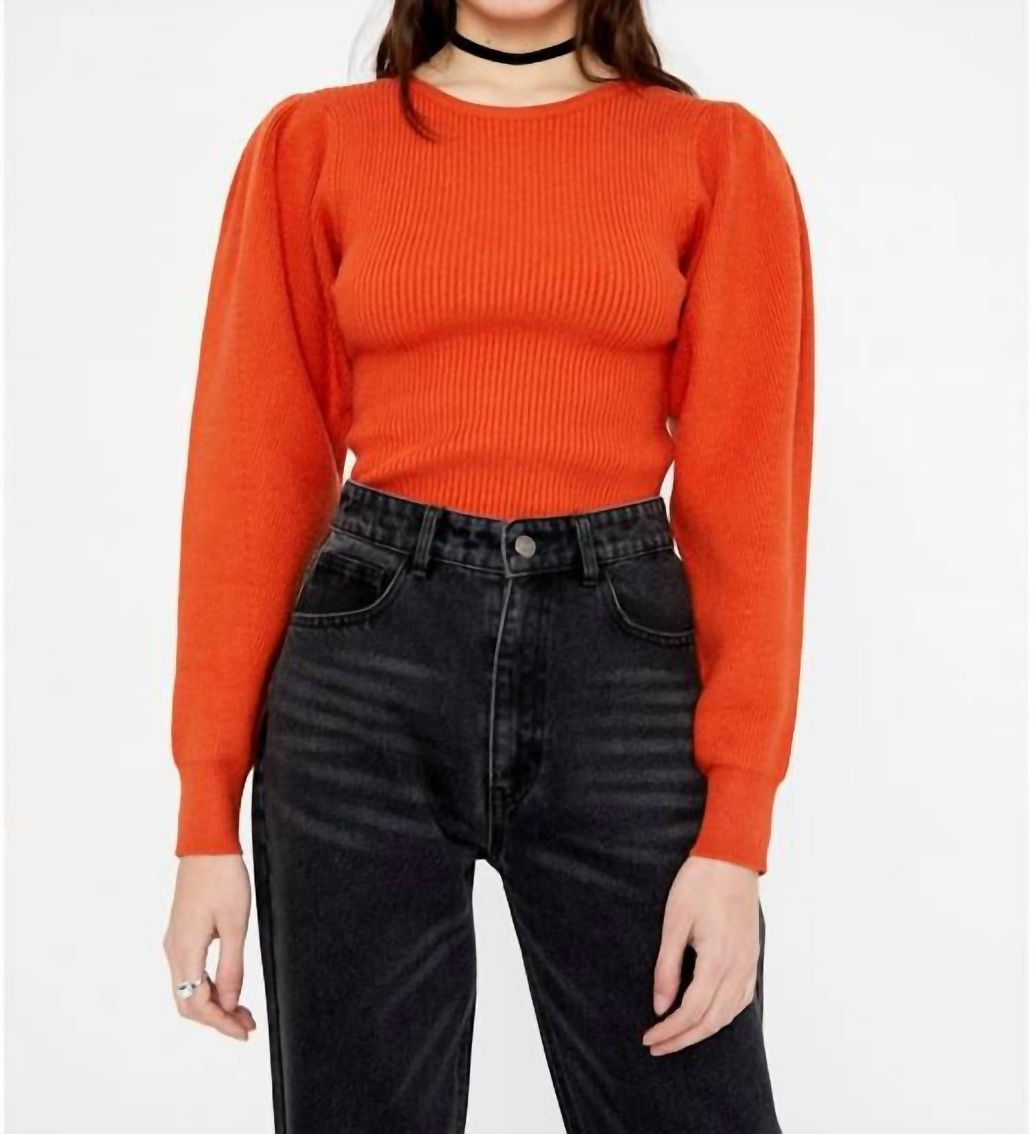 Ребристый свитер с круглым вырезом оранжевого цвета WILD PONY
Ребристый свитер с круглым вырезом оранжевого цвета WILD PONY