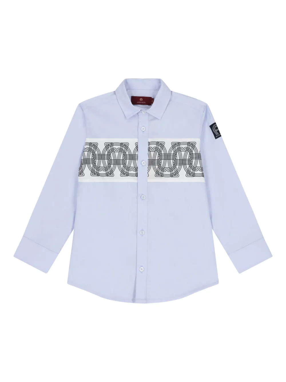 Рубашка с геометричным узором и логотипом Aigner Kids, синий
Рубашка с геометричным узором и логотипом Aigner Kids, синий