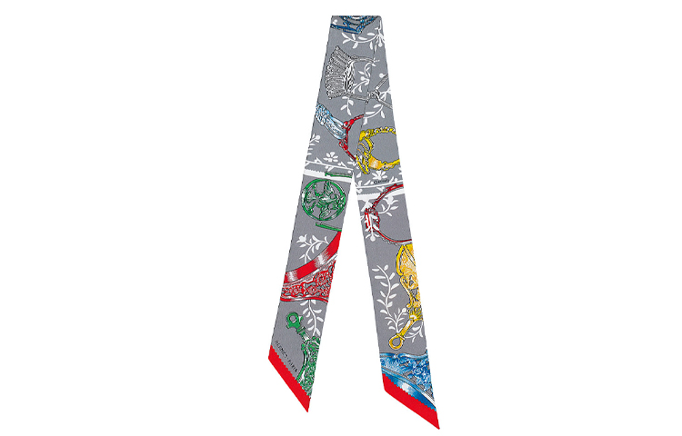 HERMES Шелковый шейный платок унисекс серый, Gray
HERMES Шелковый шейный платок унисекс серый, Gray