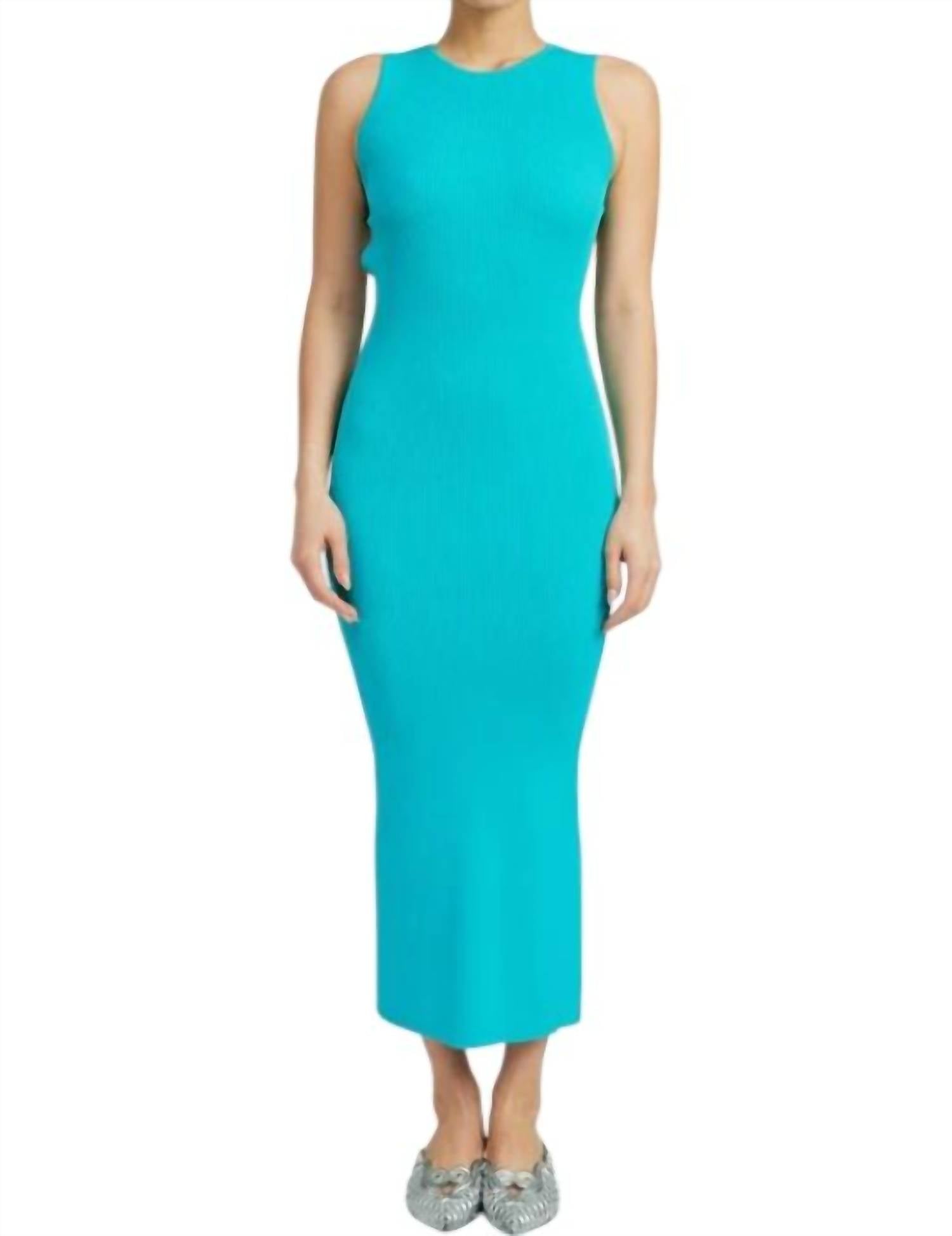 Трикотажное платье макси с открытой спиной бирюзового цвета Emory Park 
Трикотажное платье макси с открытой спиной бирюзового цвета Emory Park