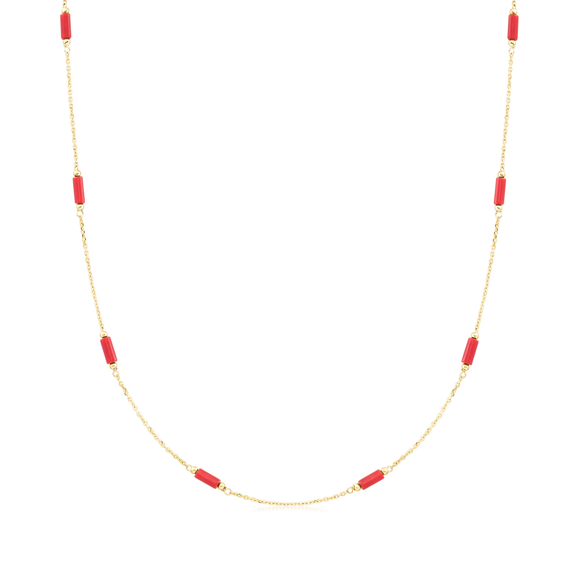 Ожерелье Ross-Simons с итальянскими бусинами из красного коралла, желтое золото 18 карат Ross-Simons, 18 In
Ожерелье Ross-Simons с итальянскими бусинами из красного коралла, желтое золото 18 карат Ross-Simons, 18 In