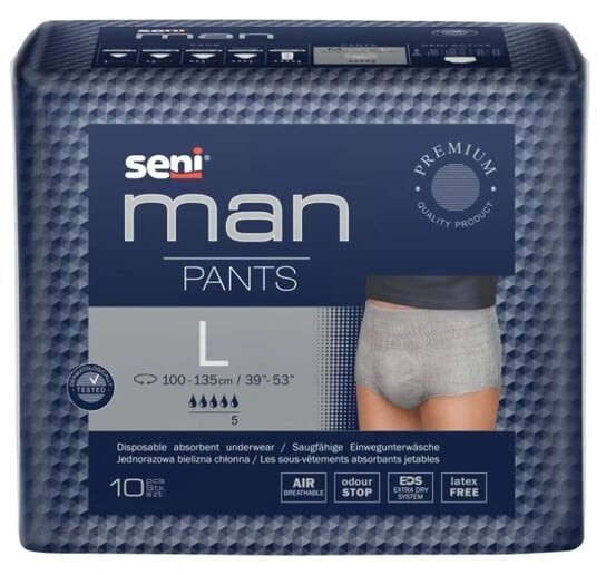 Брюки мужские, Мужское впитывающее белье, размер L, 10 шт. Seni