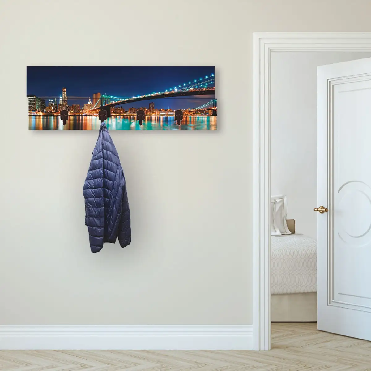 Вешалка Artland "New York Skyline Brooklyn Bridge", в частично собранном виде 90х30х2,8 см, синий
Вешалка Artland "New York Skyline Brooklyn Bridge", в частично собранном виде 90х30х2,8 см, синий