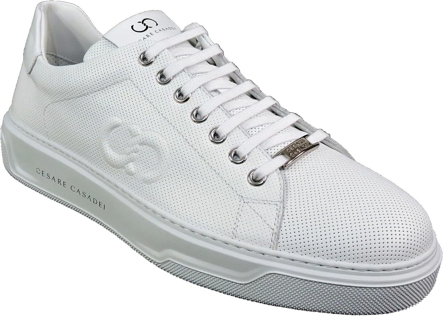 Мужские перфорированные кожаные кроссовки Casadei Cesare, белые, повседневные, модные, комфортные
Мужские перфорированные кожаные кроссовки Casadei Cesare, белые, повседневные, модные, комфортные
