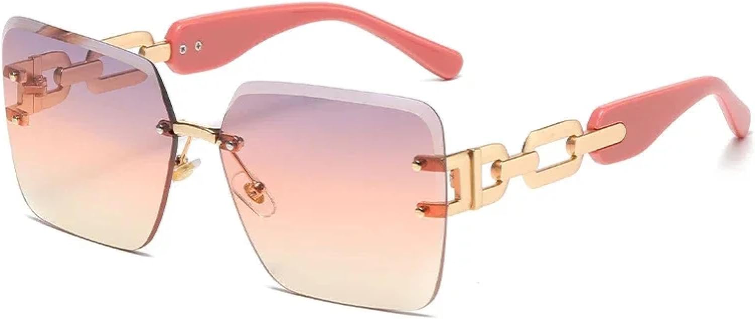 Солнцезащитные очки с защитой от УФ-излучения UV400 | Безободковые панк-очки с крупной металлической оправой | Для женщин и мужчин, для занятий спортом на открытом воздухе и вождения DSVIGF, Purple Pink
Солнцезащитные очки с защитой от УФ-излучения UV400 | Безободковые панк-очки с крупной металлической оправой | Для женщин и мужчин, для занятий спортом на открытом воздухе и вождения DSVIGF, Purple Pink