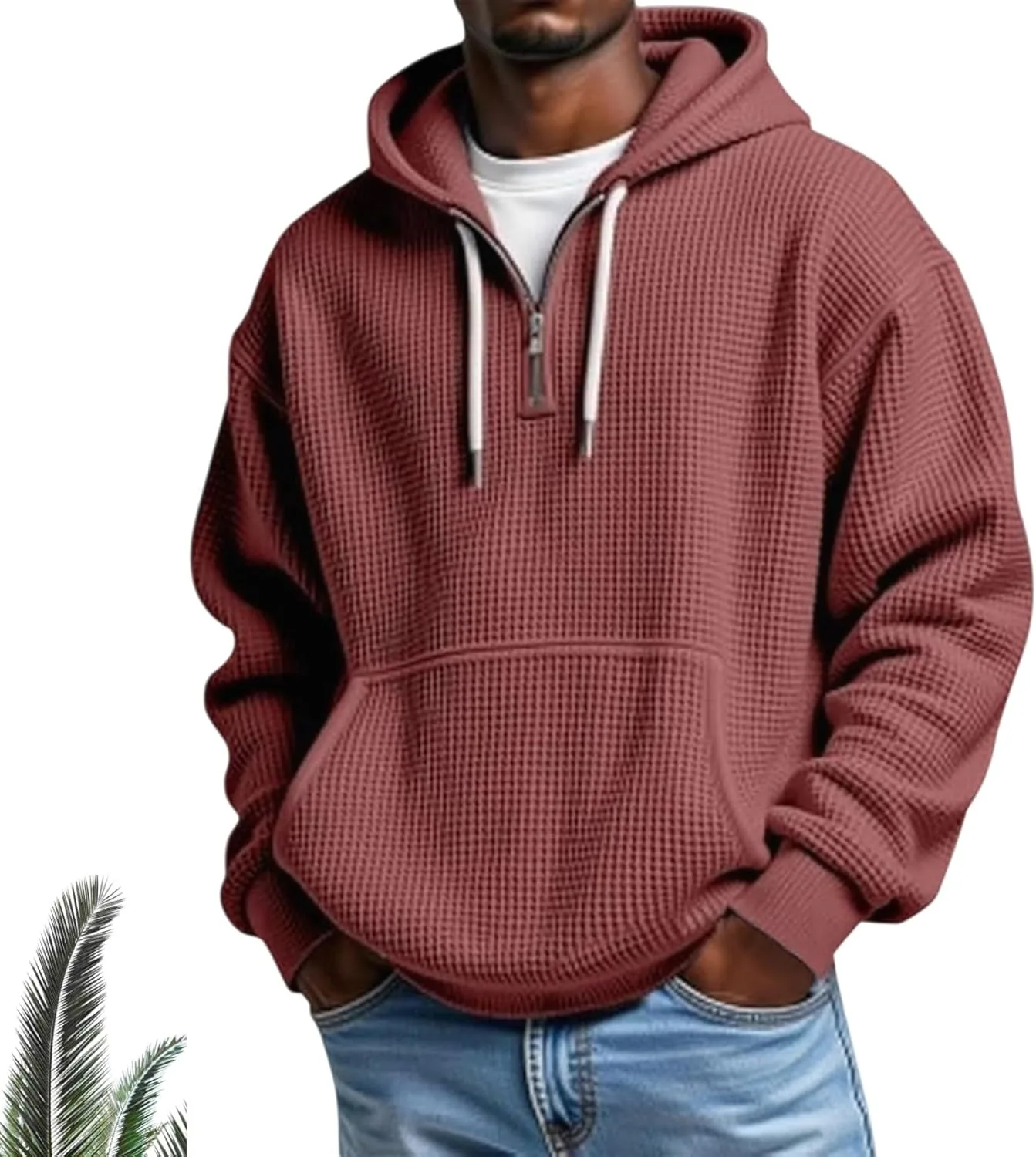 Мужская толстовка с капюшоном и карманом-кенгуру, 1/4 молнии, свободный крой
Мужская толстовка с капюшоном и карманом-кенгуру, 1/4 молнии, свободный крой