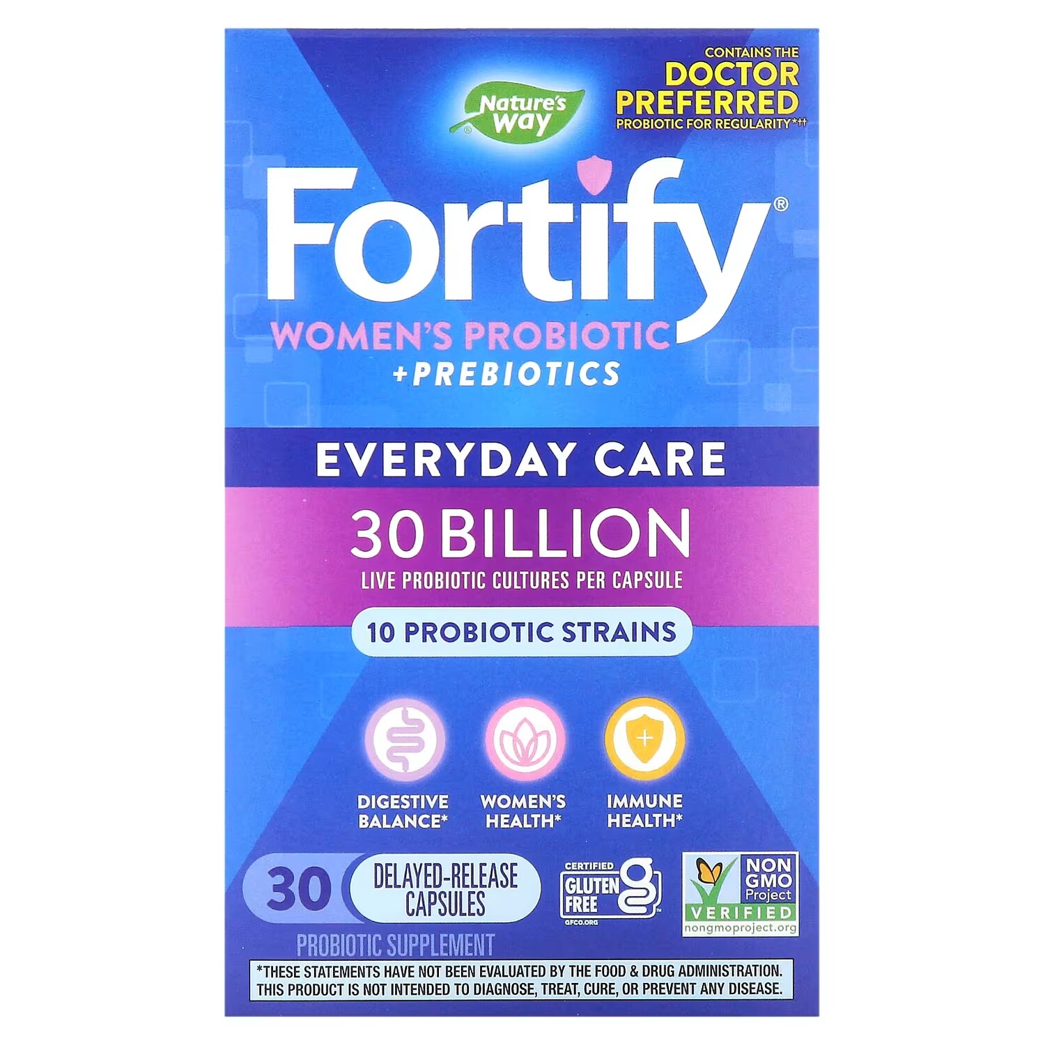 Добавка Nature's Way Fortify Women's Probiotic & Prebiotics Everyday Care, 30 капсул
Добавка Nature's Way Fortify Women's Probiotic & Prebiotics Everyday Care, 30 капсул