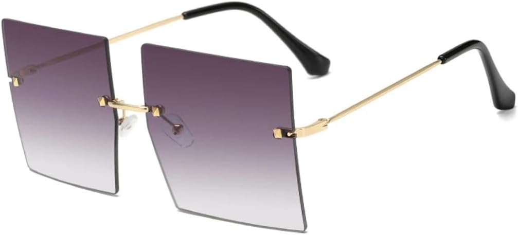 Ретро-солнцезащитные очки большого размера в квадратной металлической оправе без оправы для женщин и мужчин, класса люкс, для поездок и путешествий, с защитой от УФ-излучения UV400 TVTBBVV, Gold Gradient Gray
Ретро-солнцезащитные очки большого размера в квадратной металлической оправе без оправы для женщин и мужчин, класса люкс, для поездок и путешествий, с защитой от УФ-излучения UV400 TVTBBVV, Gold Gradient Gray