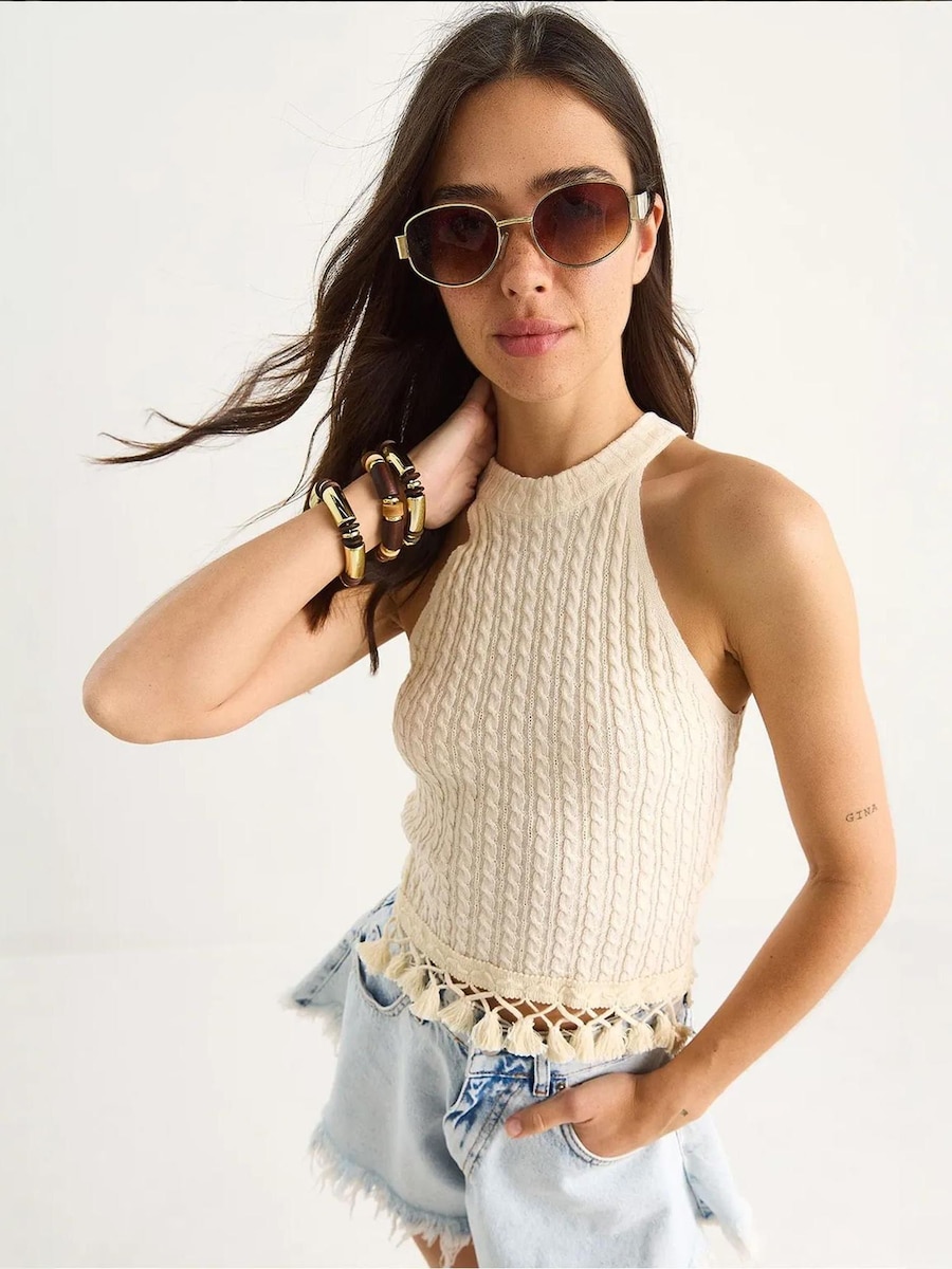 Вязаный топ Bianco Lucci, экрю
Вязаный топ Bianco Lucci, экрю