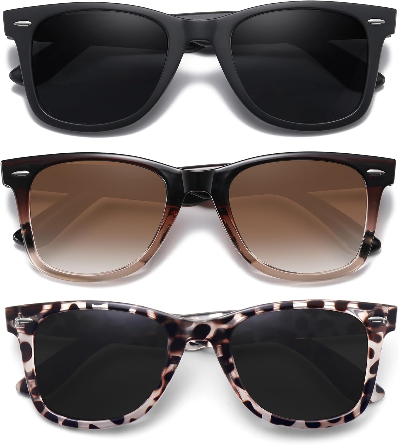 Солнцезащитные очки MEETSUN Retro с поляризованными линзами для женщин и мужчин, классические зеркальные линзы, стильные очки для вождения, защита от УФ-излучения (3 шт.), (3 Pack) Black/Brown Gradient/Leopard
Солнцезащитные очки MEETSUN Retro с поляризованными линзами для женщин и мужчин, классические зеркальные линзы, стильные очки для вождения, защита от УФ-излучения (3 шт.), (3 Pack) Black/Brown Gradient/Leopard