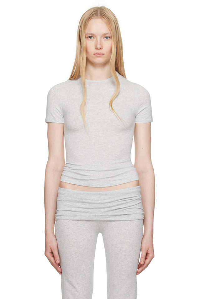 Хлопковая футболка из джерси Skims, серый
Хлопковая футболка из джерси Skims, серый