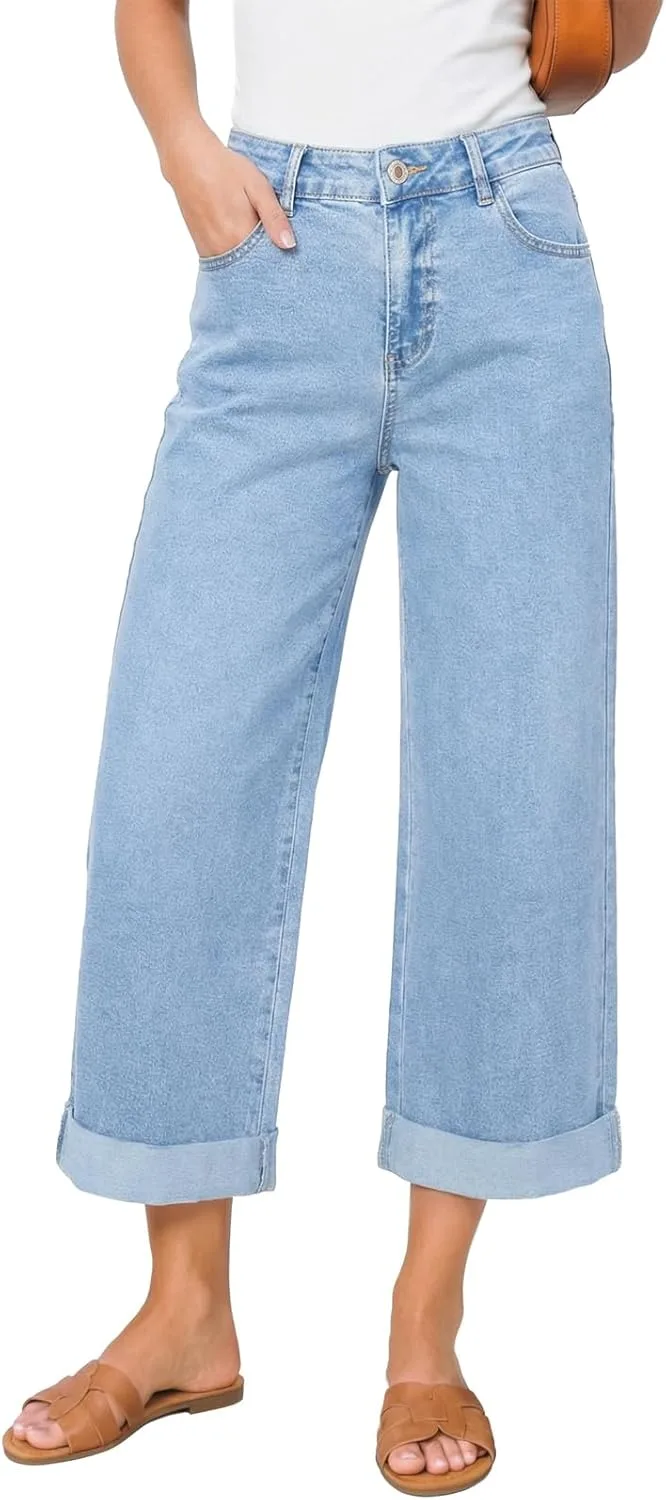 Sidefeel женские джинсы с широкими штанинами, завышенной талией и укороченным кроем
Sidefeel женские джинсы с широкими штанинами, завышенной талией и укороченным кроем