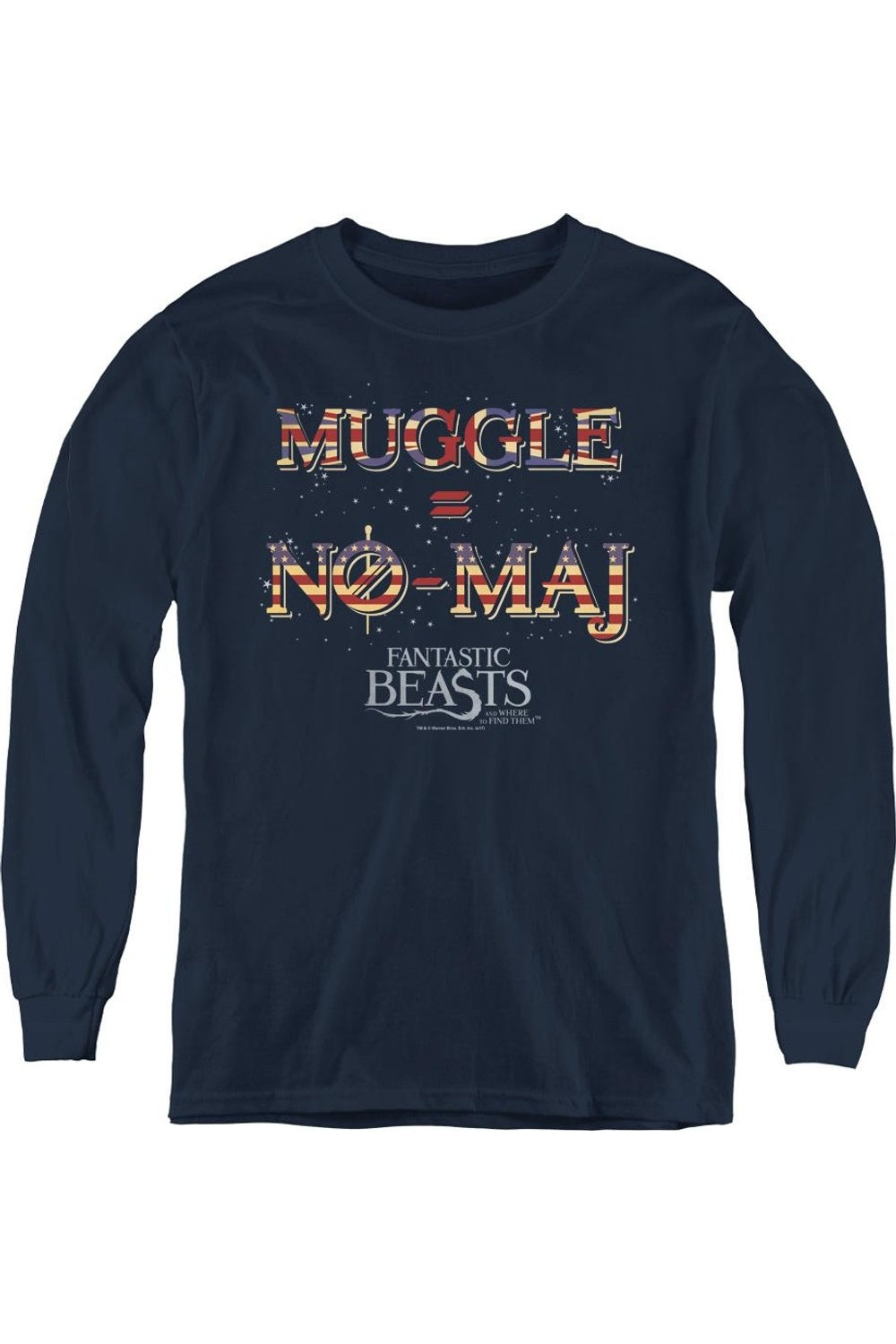 Фантастические твари UK US No Maj молодежная футболка с длинным рукавом Gildan, темно-синий
Фантастические твари UK US No Maj молодежная футболка с длинным рукавом Gildan, темно-синий