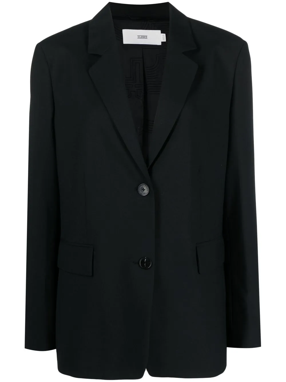 Однобортный блейзер lola с заостренным воротником Closed, черный 
Однобортный блейзер lola с заостренным воротником Closed, черный