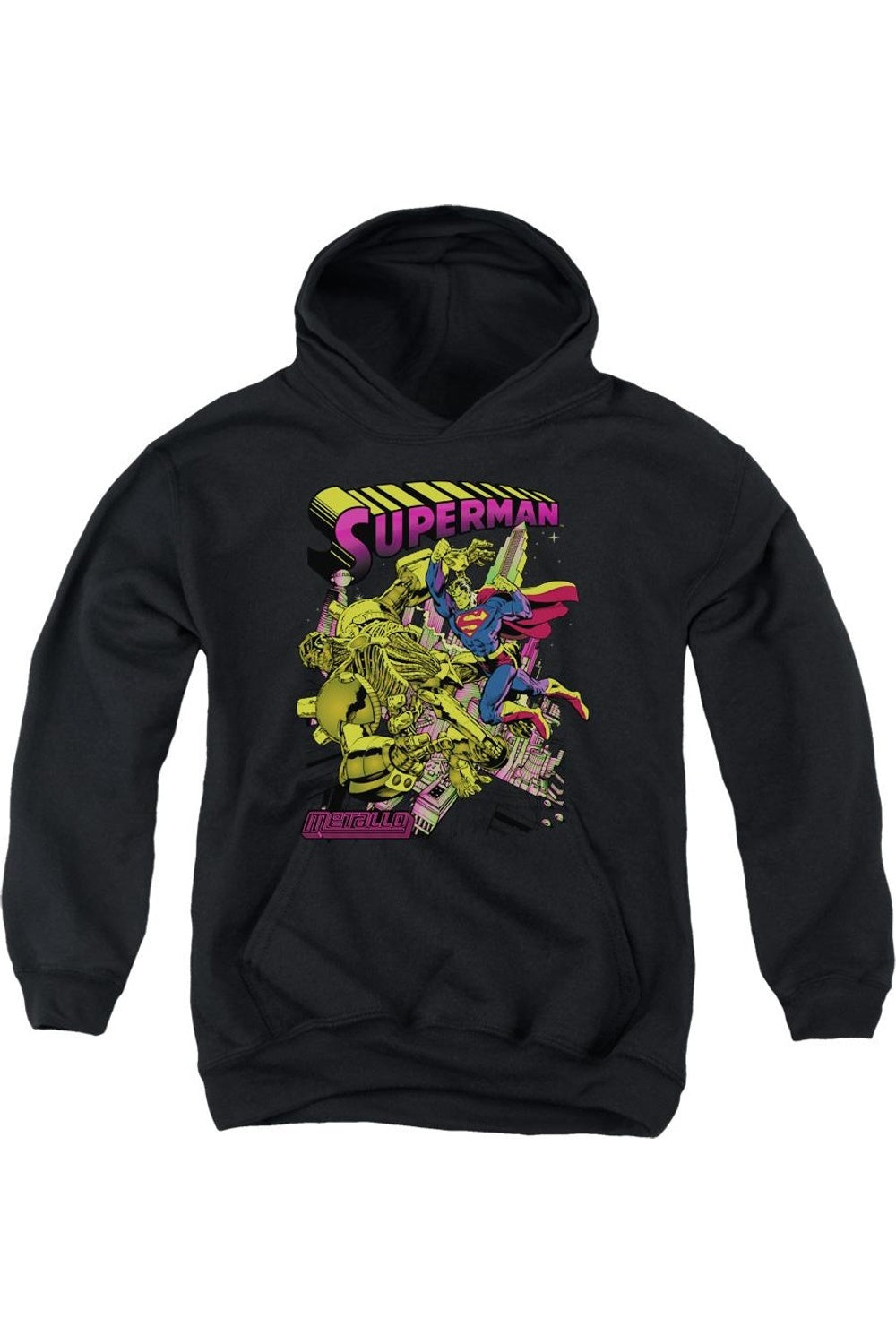 Супермен против Металло худи с черным светом для молодежи Gildan
Супермен против Металло худи с черным светом для молодежи Gildan