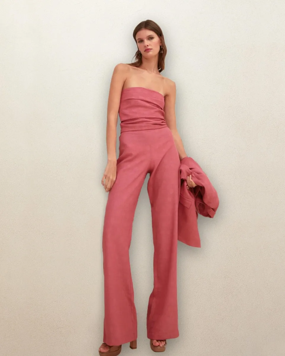 Женские длинные брюки средней посадки с расклешенным подолом Noon, розовый
Женские длинные брюки средней посадки с расклешенным подолом Noon, розовый