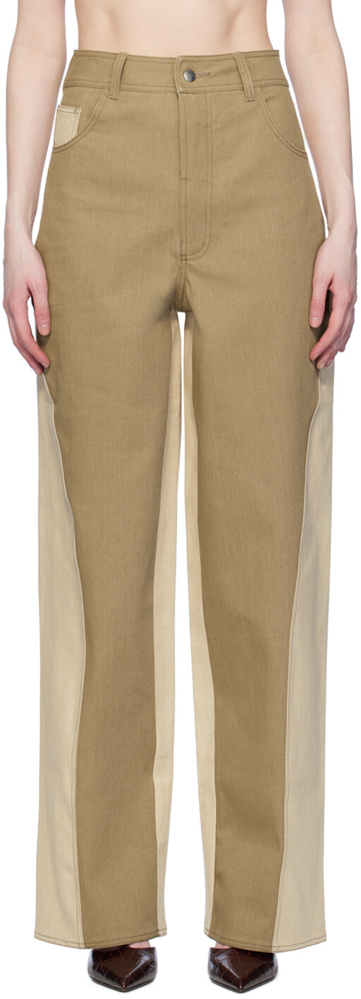 Хаки и бежевые джинсы с обратным краем Elleme
Хаки и бежевые джинсы с обратным краем Elleme