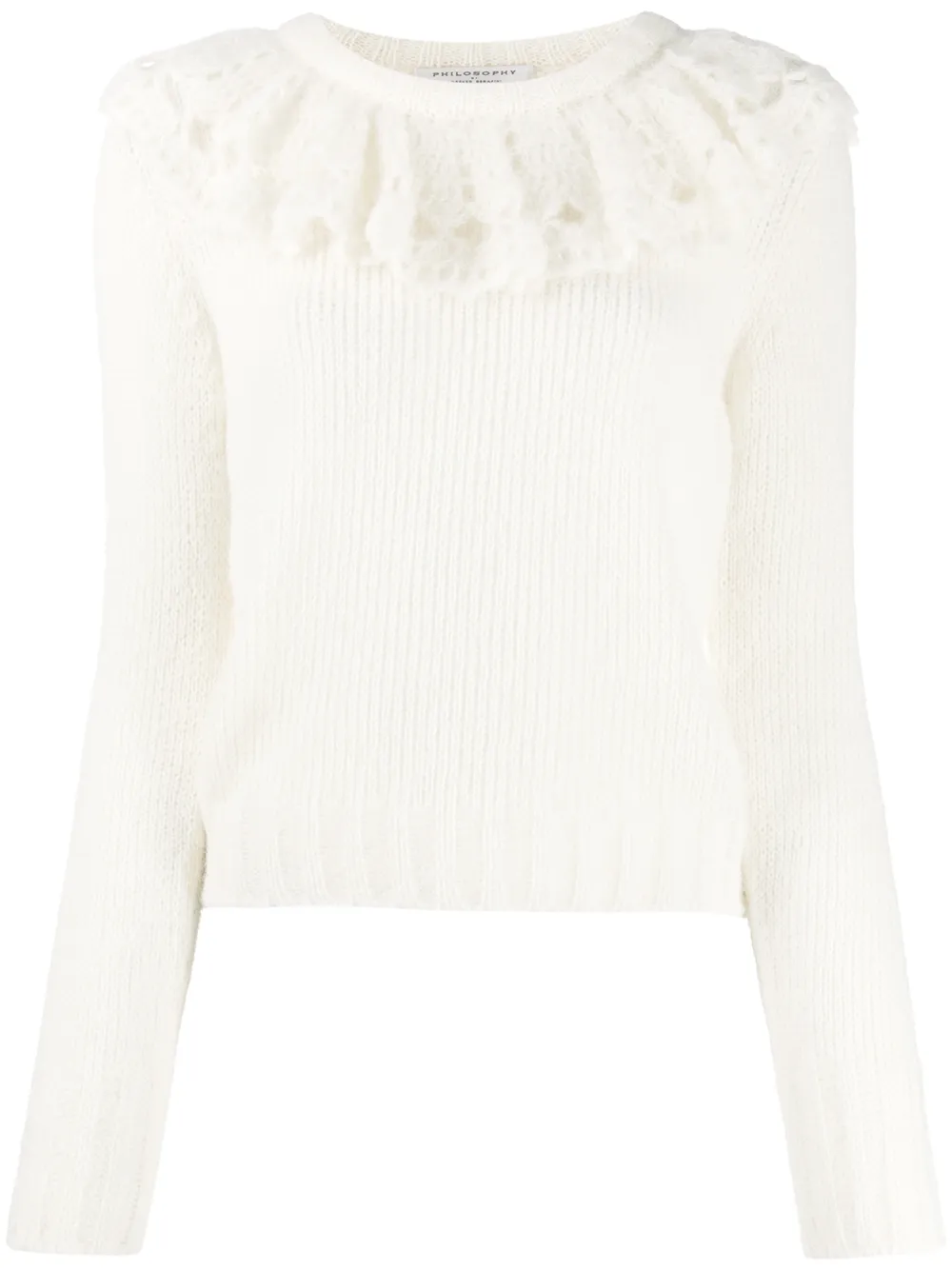 Джемпер с оборками на воротнике Philosophy Di Lorenzo Serafini, нейтральный
Джемпер с оборками на воротнике Philosophy Di Lorenzo Serafini, нейтральный
