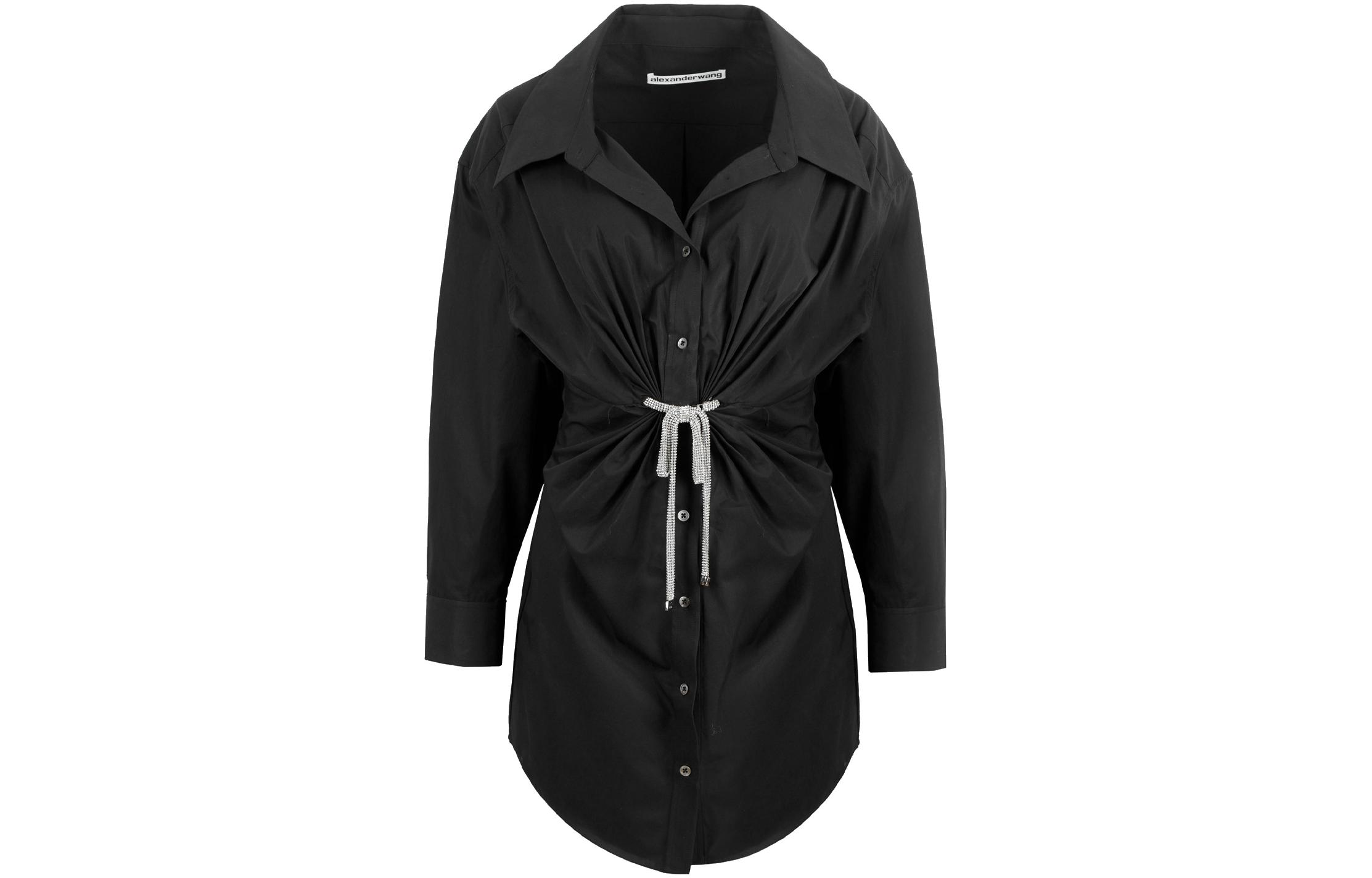 Кристаллами украшенное мини-платье-рубашка Alexander Wang, черный
Кристаллами украшенное мини-платье-рубашка Alexander Wang, черный