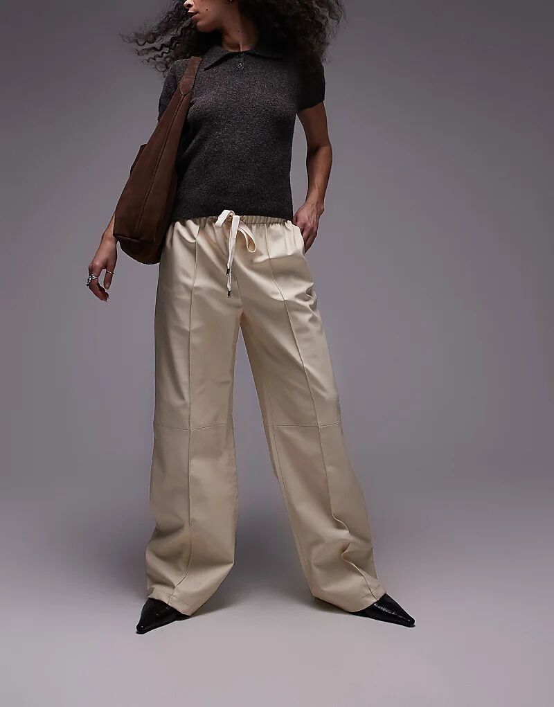 Брюки из мягкой кожи со швом спереди кремового цвета Mango
Брюки из мягкой кожи со швом спереди кремового цвета Mango