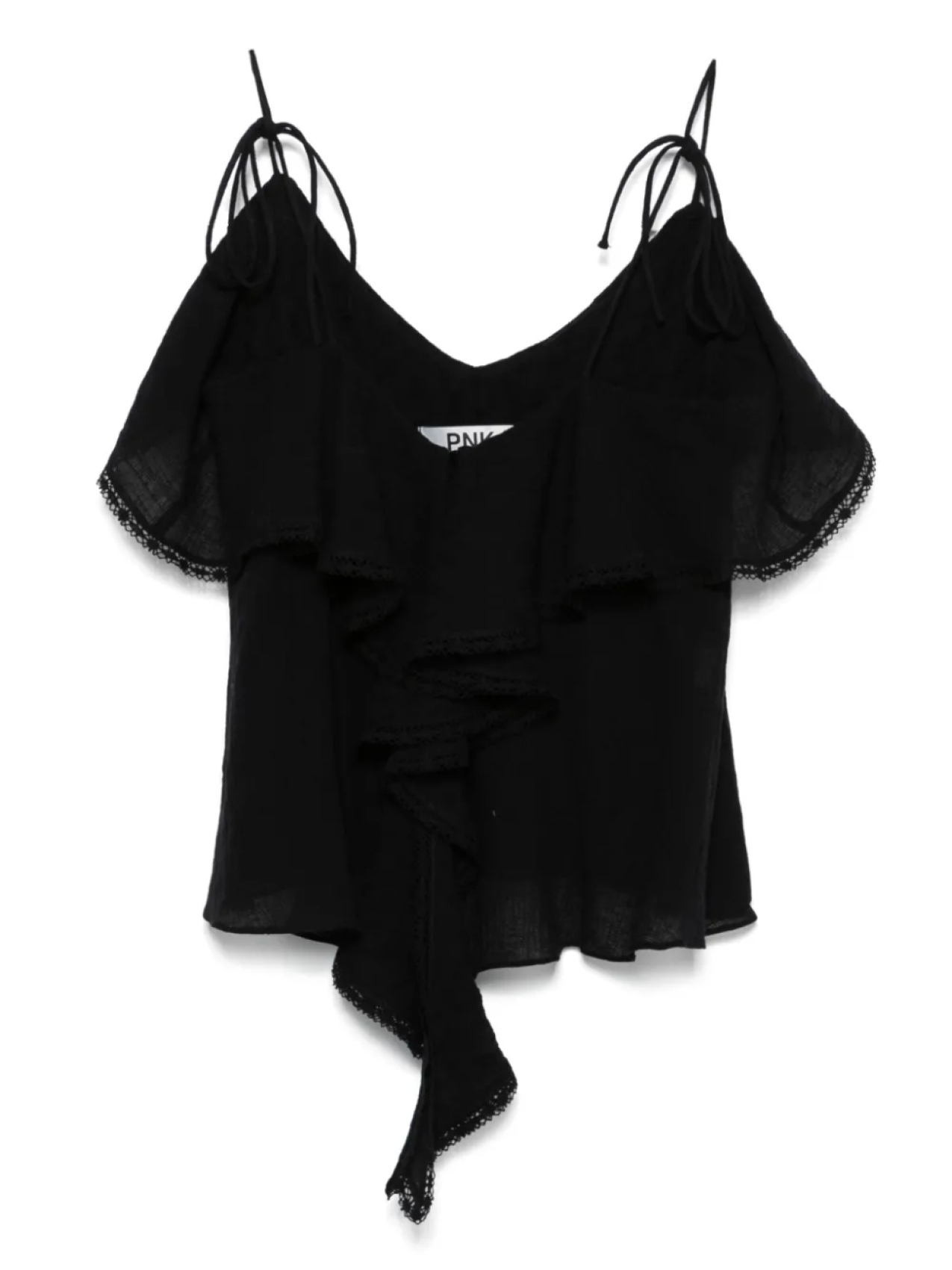 Хлопковый топ с кружевными деталями PNK, черный
Хлопковый топ с кружевными деталями PNK, черный