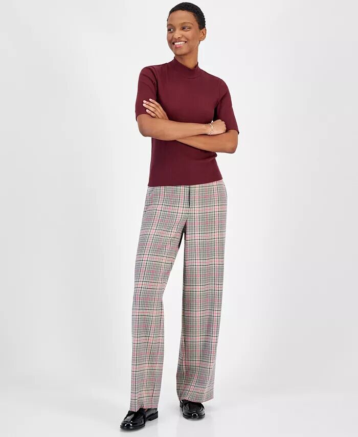 Женский топ с воротником-стойкой и рукавами до локтя On 34th, красный
Женский топ с воротником-стойкой и рукавами до локтя On 34th, красный